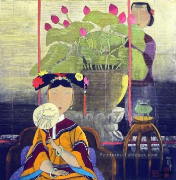 Hu yongkai chinois dame 12 Peinture à l'huile